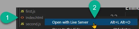 Open with Live Server