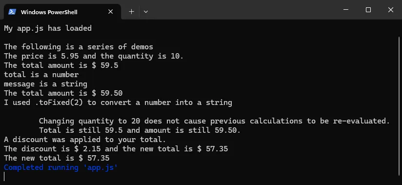 Final terminal output