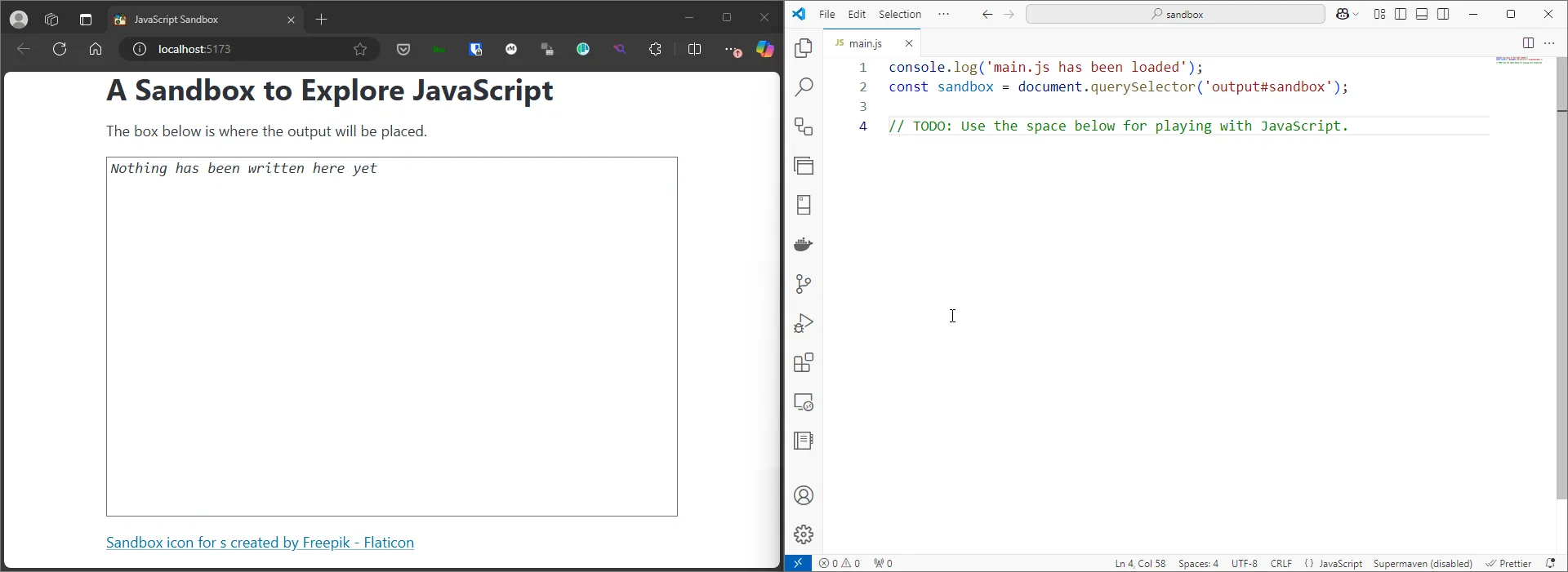 Our code and sandbox