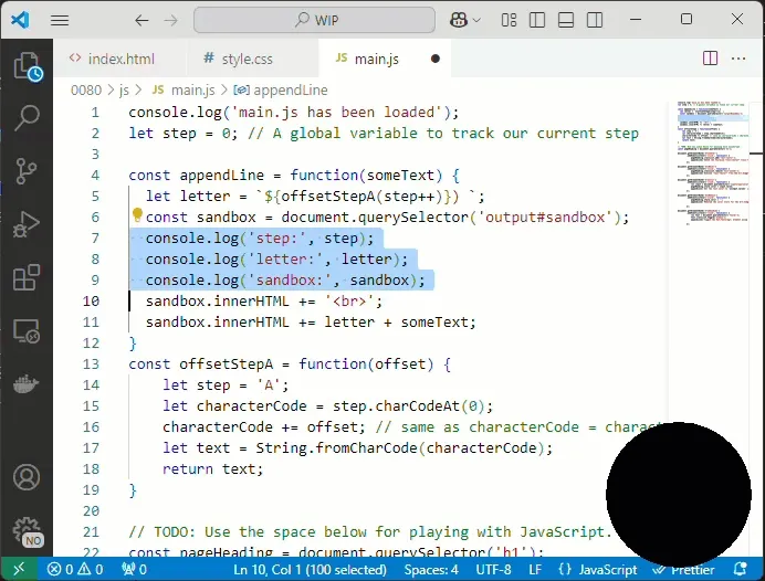 Using CTRL+K and CTRL+C